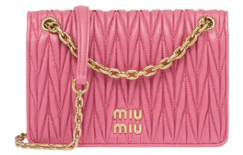 MIU MIU Soft Sheep Leather Crossbody Bag, Shoulder Bag Mini Women's Begonia Pink