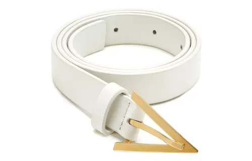 Bottega Veneta Cow Leather Belts Women's White Width 2cm