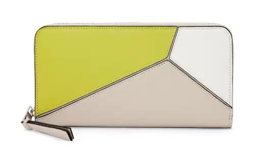 LOEWE Puzzle Classic Calfskin Wallet Women's Lemon/Light Oat