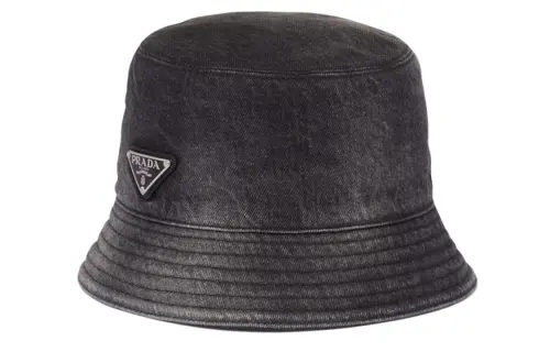 【Previous Season】triangle-logo denim bucket hat
