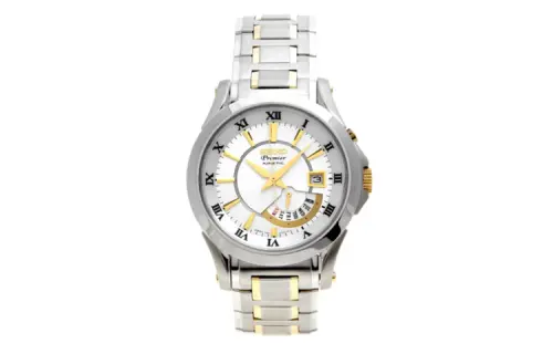 SEIKO ['100', 301050]m Waterproof Kinetic Energy Gold Plated Stainless Steel Strap Watch