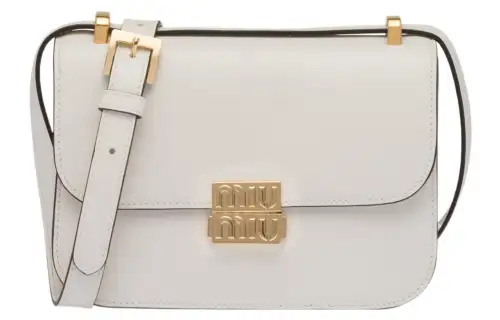 MIU MIU Leather Crossbody Bag, Shoulder Bag Women's White