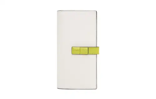 LOEWE Grain Calfskin Wallet Women's Soft White/Lemon Yellow