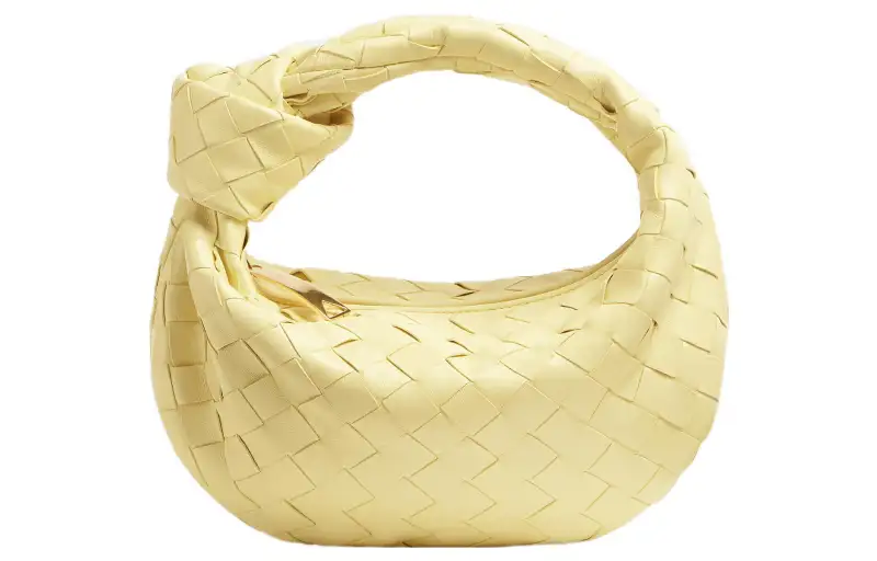 Bottega Veneta Jodie Sheepskin Leather Patchwork Handbag Mini Women's Ice Cream
