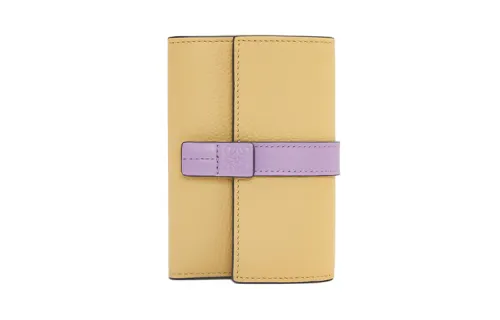 LOEWE Grain Cow Leather Wallet Small Women's Dark Butter/Fuchsia