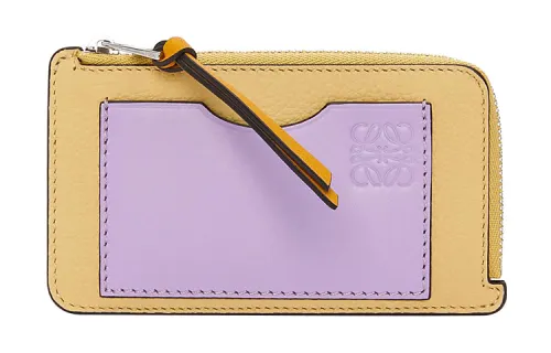 LOEWE Cow Leather Card Holder Women's Butter/Purple