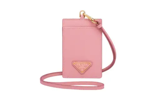 PRADA Saffiano Leather Card Holder Women's Pink