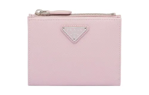 PRADA Saffiano Leather Wallet Small Women's Snowflake Pink