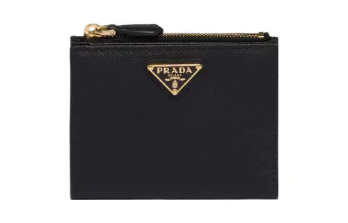 PRADA Saffiano Leather Wallet Small Women's Black