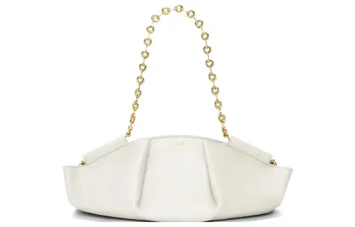 LOEWE Bright Nappa Cow Leather Dumpling Bag, Shoulder Bag, Crossbody Bag, Handbag Small Women's White