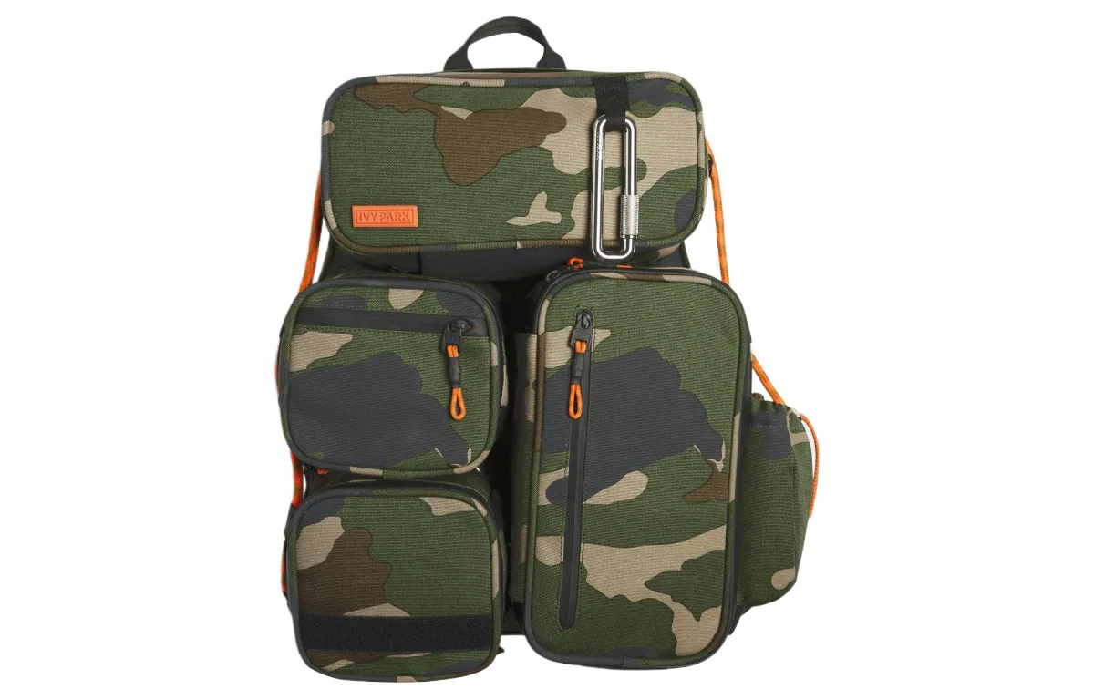 Adidas Originals Trefoil IVY PARK Collaboration Cotton Backpack Unisex Green Camouflage