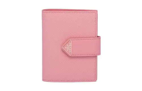 PRADA Saffiano Smooth Leather Wallet Small Women's Petal Pink