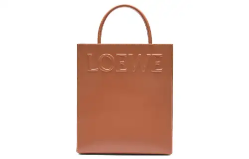 LOEWE Glossy Cow Leather Tote Bag, Shopping Bag, Shoulder Bag, Crossbody Bag, Handbag Regular Women's Brown