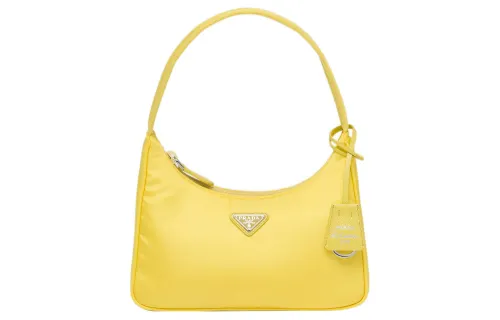 PRADA Re Edition Recycled Nylon Blend Fabric Shoulder Bag, Handbag Mini Women's Pomelo Green