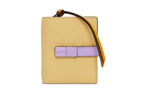 LOEWE Soft Grain Calfskin Wallet Women's Dark Butter/Fuchsia