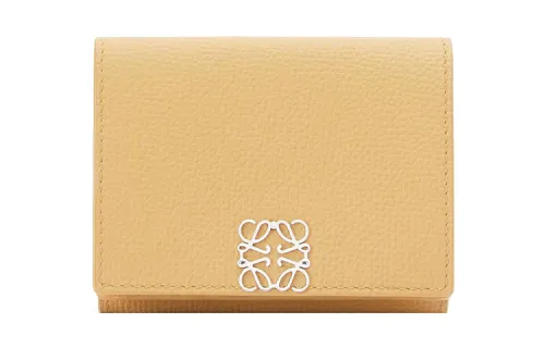 LOEWE Anagram Pebble Texture Calfskin Wallet Women's Butter