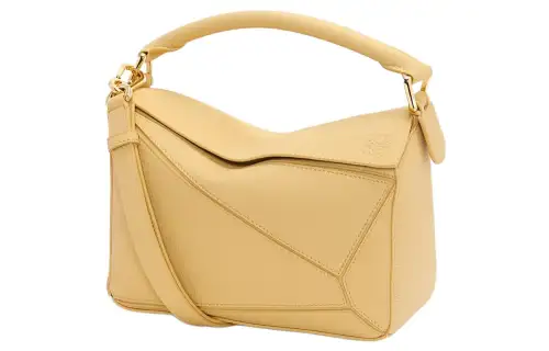 LOEWE Puzzle Soft Grain Calfskin Leather Shoulder Bag, Crossbody Bag, Handbag Small Women's Butter