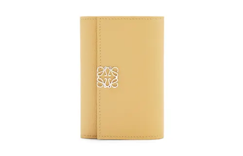 LOEWE Anagram Pebble Texture Calfskin Wallet Small Women's Butter