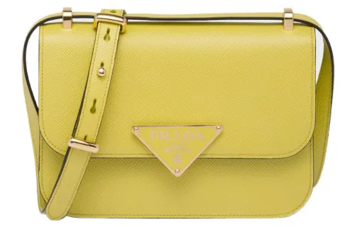 PRADA Saffiano Leather Crossbody Bag, Shoulder Bag Women's Pomelo Green
