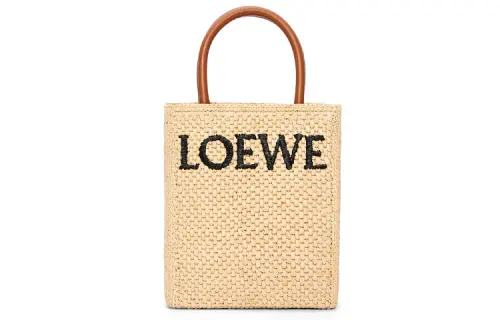 LOEWE Raffia Sheet Music Bag Tote Bag, Shopping Bag, Handbag Small Women's Natural/Black