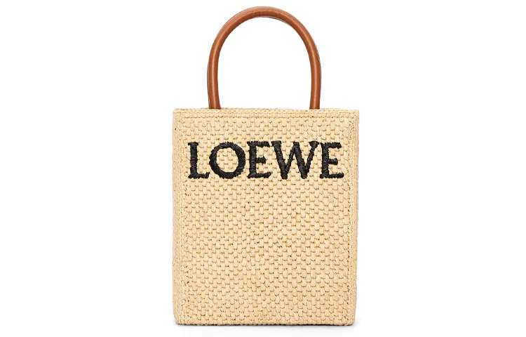 LOEWE Raffia Sheet Music Bag Tote Bag, Shopping Bag, Handbag Small Women's Natural/Black