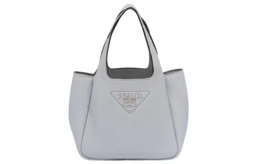 PRADA Leather Basket Bag Tote Bag, Shopping Bag, Handbag Women's Cornflower Blue