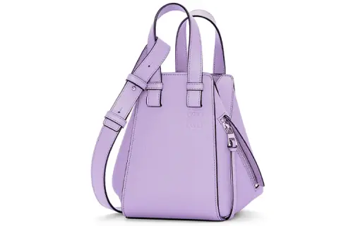 LOEWE Hammock Soft Grain Cow Leather Shoulder Bag, Crossbody Bag, Handbag Women's Light Purple