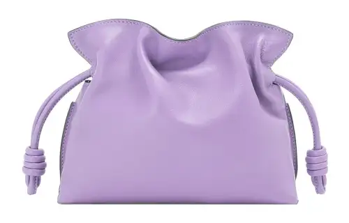 LOEWE Cow Leather One Shoulder Crossbody Clutch Mini Women's Light Purple
