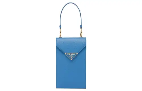 PRADA Saffiano Leather Handbag Mini Women's Blue
