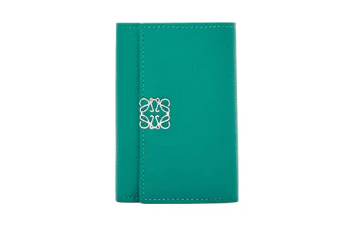 LOEWE Anagram Pebble Texture Calfskin Wallet Small Women's Jadeite Green