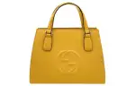 GUCCI Soho Leather Handbag Women's Yellow