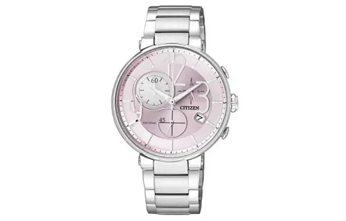 CITIZEN 30m Water Resistant Solar Movement Stainless Steel Strap Watch Women's Watch Pink Watch Dial