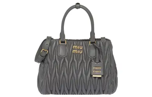 MIU MIU Sheepskin Shoulder Bag, Crossbody Bag, Handbag Women's Light Gray