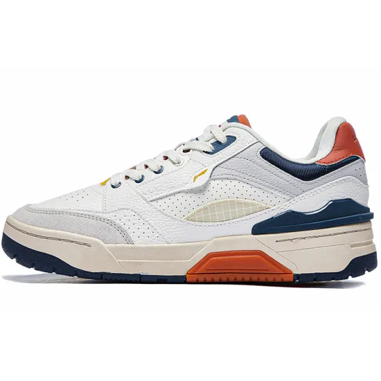 LiNing RSR 101 Anti-Slip And Wear-Resistant Lightweight Low-Top Skateboard Shoes Men's Ecru Gray