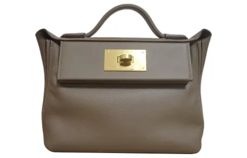 HERMES 24/24 Evercolor & Swift Calfskin Portable Crossbody Bag, Shoulder Bag Mini Women's Elephant Gray