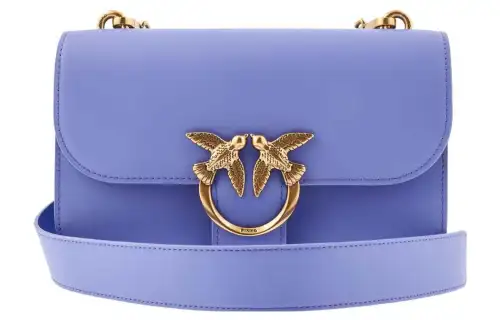 PINKO Cow Leather Shoulder Bag, Crossbody Bag Women's Purple
