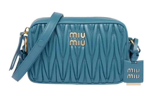 MIU MIU Nappa Leather Crossbody Bag, Shoulder Bag Women's Peacock Blue