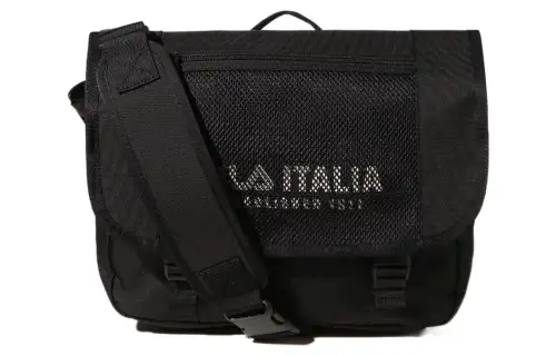 FILA Polyester Messenger Bag, Shoulder Bag, Crossbody Bag Medium Unisex Black