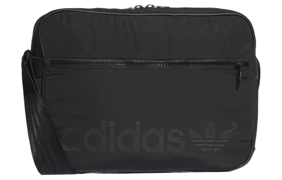Adidas Originals Trefoil Blue Version Recycled Polyester One Shoulder Crossbody Travel Bag Regular Unisex Black