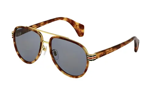 GUCCI Plate Frame Aviator Sunglasses Men's