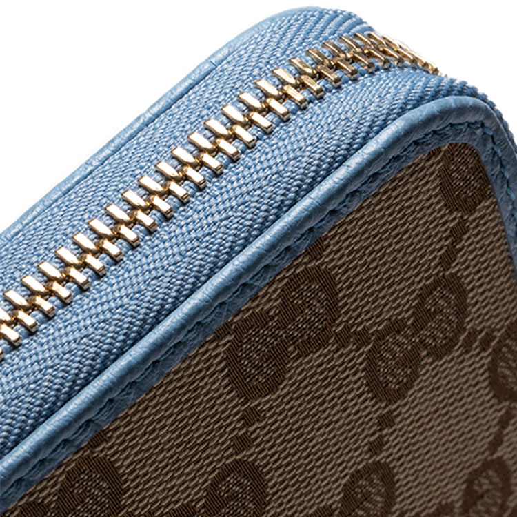 Женский кошелек Gucci Logo (коричнево-синий) — фото 8
