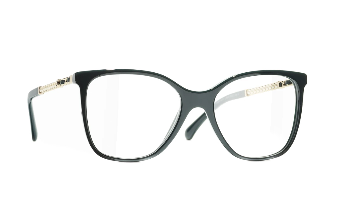 CHANEL Plate Frame Square Eyeglass Frames Unisex