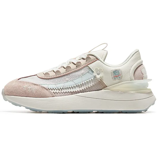 Erke Casual Shoes Women's Low-Top Microcrystalline White/Pink Brush Gray