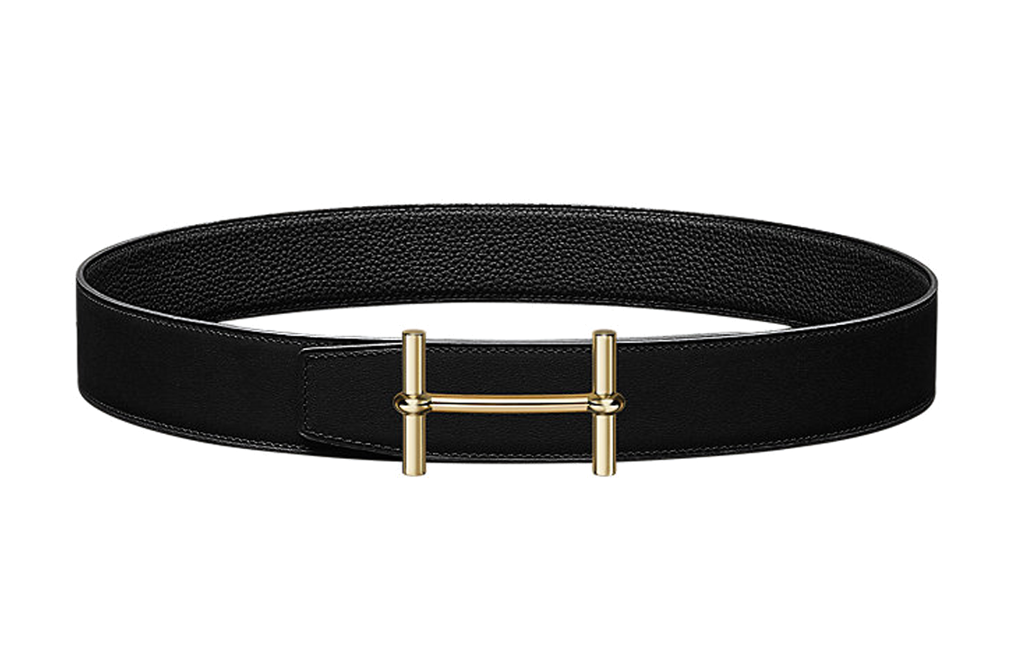 Мужской ремень Hermes HERMES H d'Ancre Chamonix135 Togo 3.8cm (черно-коричневый)