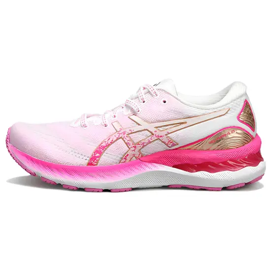 Asics GEL-Nimbus 23 Running Shoes Women's Low-top Pink/White/Gold