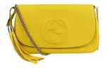 GUCCI Leather Crossbody Bag, Shoulder Bag Women's Yellow