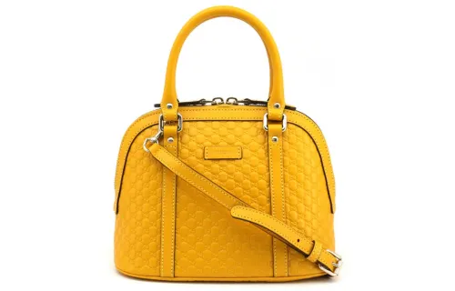 GUCCI Printed Pattern Leather Shoulder Bag, Crossbody Bag, Handbag Women's Yellow