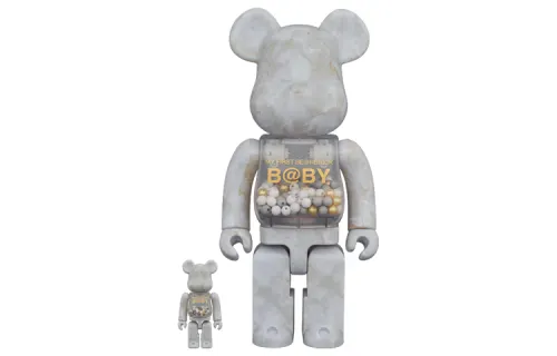 BE@RBRICK Qianqiu Series MY FIRST BE@RBRICK B@BY MARBLE Marble Trendy Doll 100%400% 7/28cm
