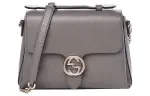 GUCCI Leather Handbag Women's Gray