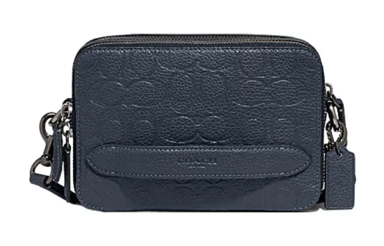 COACH Charter Cow Leather Crossbody Bags Small Women's Dark Blue